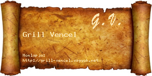 Grill Vencel névjegykártya